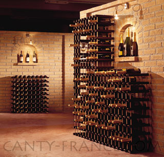 Casiers  vins CANTY pour le rangement des bouteilles de vin ou champagne, Systme modulaire pour amnagement de caves - par 12 bouteilles de vin  superposer ou en cte  cte.
