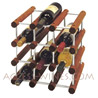 CANTY Luxury Kit - CHERRY brown wooden Wine rack Module with ALUMINUM cross-bar for 12 bottles -Wine or Champagne- 