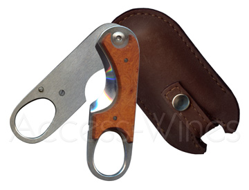 Cigar cutter scissors Guy Vialis stainless steel and briar root