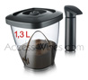 Bo�te de conservation VACUVIN de 1·3L avec bouchon et pompe vide d´air  multi-usages - convient par exemple pour 500gr de caf� 
