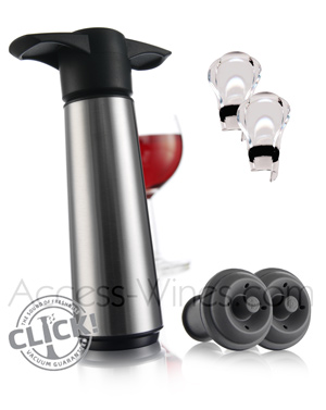 VACUVIN Gift pack Stainless steel Wine Saver vacuum pump