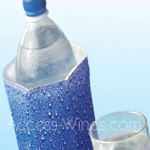 VACUVIN - manchons rapid-ice pour bouteilles d'eau 33-50cl, dcor gouttelettes d´eau