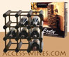 Kit CANTY - Module Casier ï¿½ vins NOIR wengï¿½ en BOIS avec chevilles NOIRES pour 12 bouteilles de vin ou champagne 