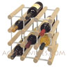 CANTY Luxury Kit - NATURAL wooden Wine rack Module with ALUMINUM cross-bar for 12 bottles -Wine or Champagne- 