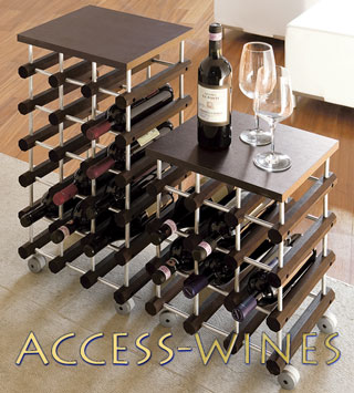 CANTY Bottle rack with Casters: Black