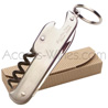 Stainless steel key-ring - corkscrew teflon coverred screw - penknife and bottle opener 