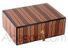 ZAIRE humidor 50 cigars - africain subject decorated  spannish cedar inside [Jemar Humidors] 7/8 layers externally lacked  furnished with humidifier and integrated hygrometer 