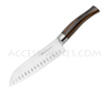 Santoku knife 18cm stainless scalloped blade 12c27 - ebony handle  Due Cigni cutlery - Maniago Collection