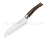 Santoku knife 18cm stainless scalloped blade 12c27 - ebony handle Due Cigni cutlery - Maniago Collection