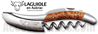 Laguiole en Aubrac Corkscrew knife - Juniper handle - Brushed forged stainless steel bolsters and sterrated blade with bottle opener 