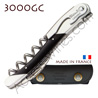 Corkscrew Ch�teau Laguiole GRAND CRU 3000GC waiter - black horn handle bright stainless steel bolsters - treaded screw - black leather case 