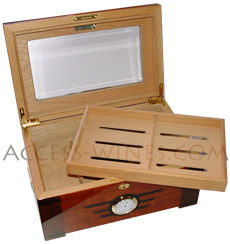 Passatore glass humidors, Humidor Passatore suitable for +/-75 cigars