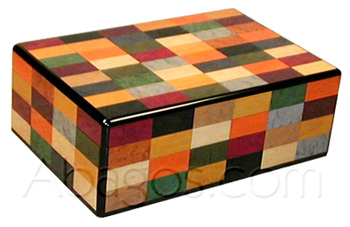 HARLEQUIN marquetry Cigar Humidor, Mastro de Paja