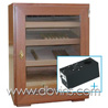 Humidor Don Varga +/- 150 cigars - watered mahogany - 1 glass door - sieves with circular perforations - with HUMIDER humidification system and hygrometer 