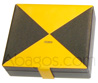 BLACK-YELLOW travel humidor for 15-30 cigars - with 1 latex humidifier  spanish cedar and external genuine leather 