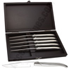 Couteaux Laguiole tout inox brillant - coffret bois de 6 couteaux Laguiole 