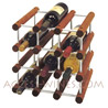 Kit CANTY Luxe - Module Casier � bouteilles teinte CERISIER brun avec croisillons ALUMINIUM pour 12 bouteilles de vin ou champagne 