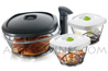 Ensemble [2B] de 3 bo�tes de conservation des aliments sous vide VACUVIN  bo�tes multi usages - 2 bo�tes de 0�65 l - 1 bo�te de 2�50 l (plat pour mariner)- 1 pompe grande capacit� 