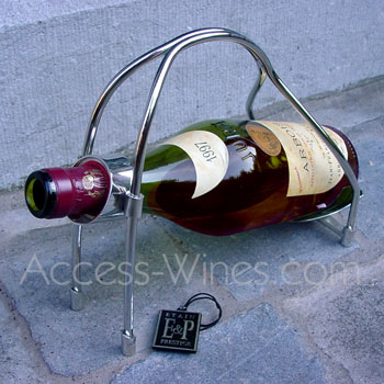 Etain et Prestige - Wine pouring basket bright pewter with hoops