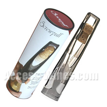 SCREWPULL, Sparkling wine corkscrew, This great new cork remover opens your sparkling wine safely but without losing the excitement of the ‘pop’! Simply remove the foil and cage, place the Cork Catcher on the bottle, hold firm and twist the bottle… pour and serve!