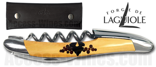 Sommelier Forge de Laguiole Buis avec Marqueterie Ebne