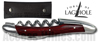 Forge de Laguiole Corkscrew - stamina ROSEWOOD handle bright stainless steel bolsters and sterrated blade with bottle opener - black leather pouch 