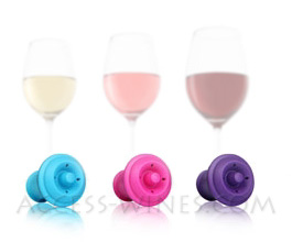 Colored wine stoppers for Vacuvin pump