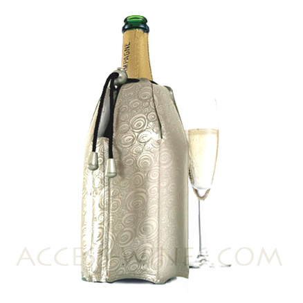 Platinium refreshment for Champagne bottle, Vacuvin Rapid Ice jacket