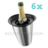 Cardborad of 6 VACUVIN RAPID ICE ELEGANT bucket for Champagne bottles cooling - brushed stainless steel  champagne bottles not delivered 