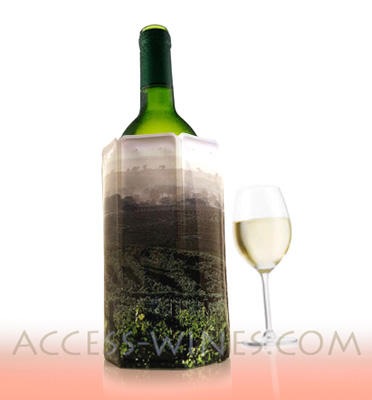 VACUVIN - manchons rapid-ice pour bouteilles de vin, décor grappe de raisins ou vignoble